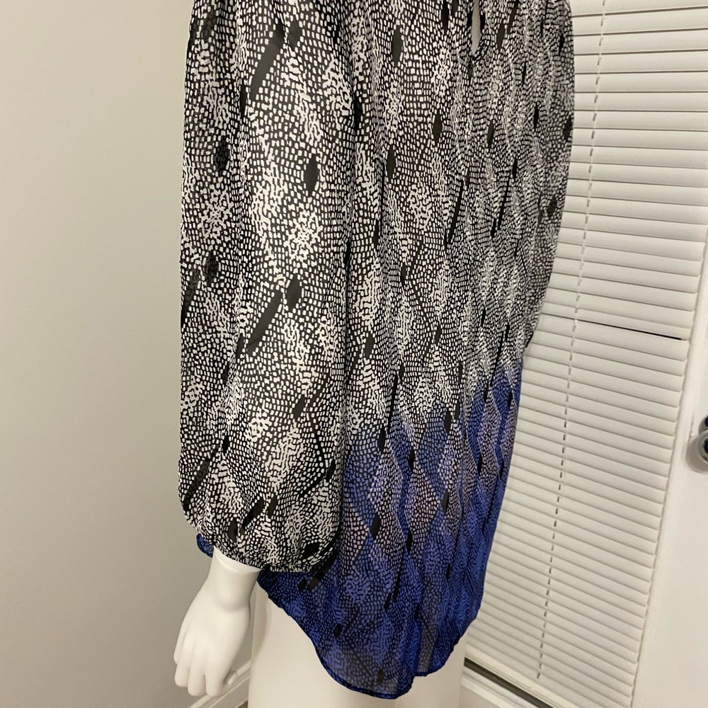 I.N. Studio Ombre Blouse Women SZ L White/Grey/Purple - Picture 5 of 10